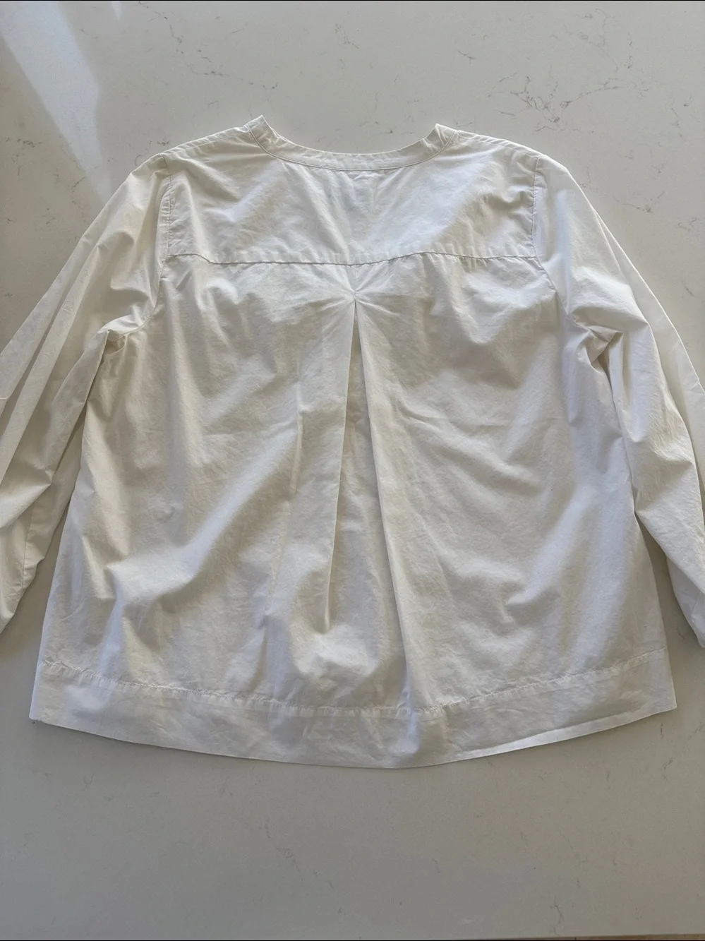 J. Crew White V-Neck Sleeve Blouse 100% cotton Sz: M